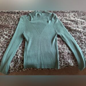 Express Teal Cowl Neck Sweater
